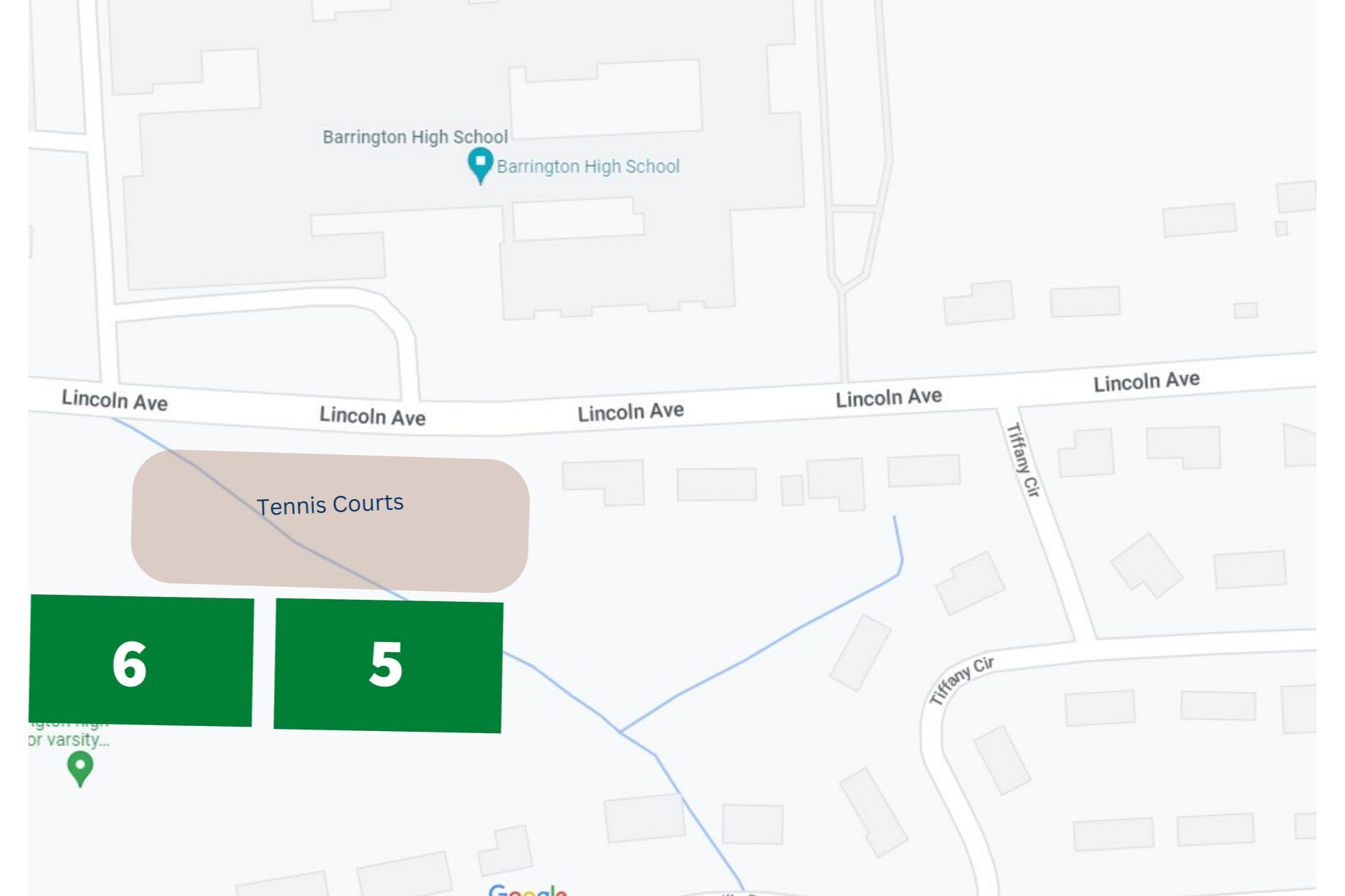 Barrington Invitational Tournament | High School Fields Map (Fields 1-6